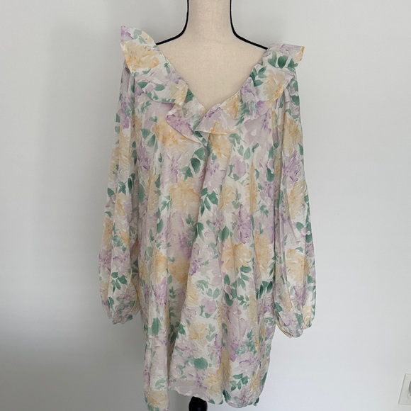 Floral Ruffle Neck Women’s Dress H&M - Picture 1 of 6